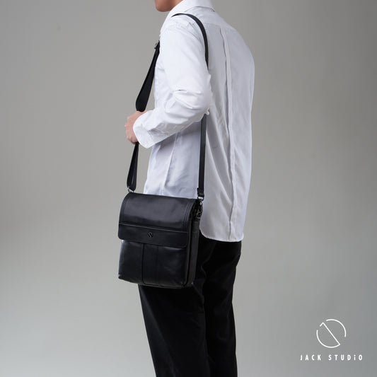 Jack Studio Full Grain Cow Leather Two Size Sling Crossbody Bag for Men - BAB 30813/30814 - Jack Studio Marketing Sdn Bhd