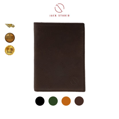 Jack Studio Vegetable Tanned Cow Leather Vertical Wallet with RFID Protection - JWC 31052