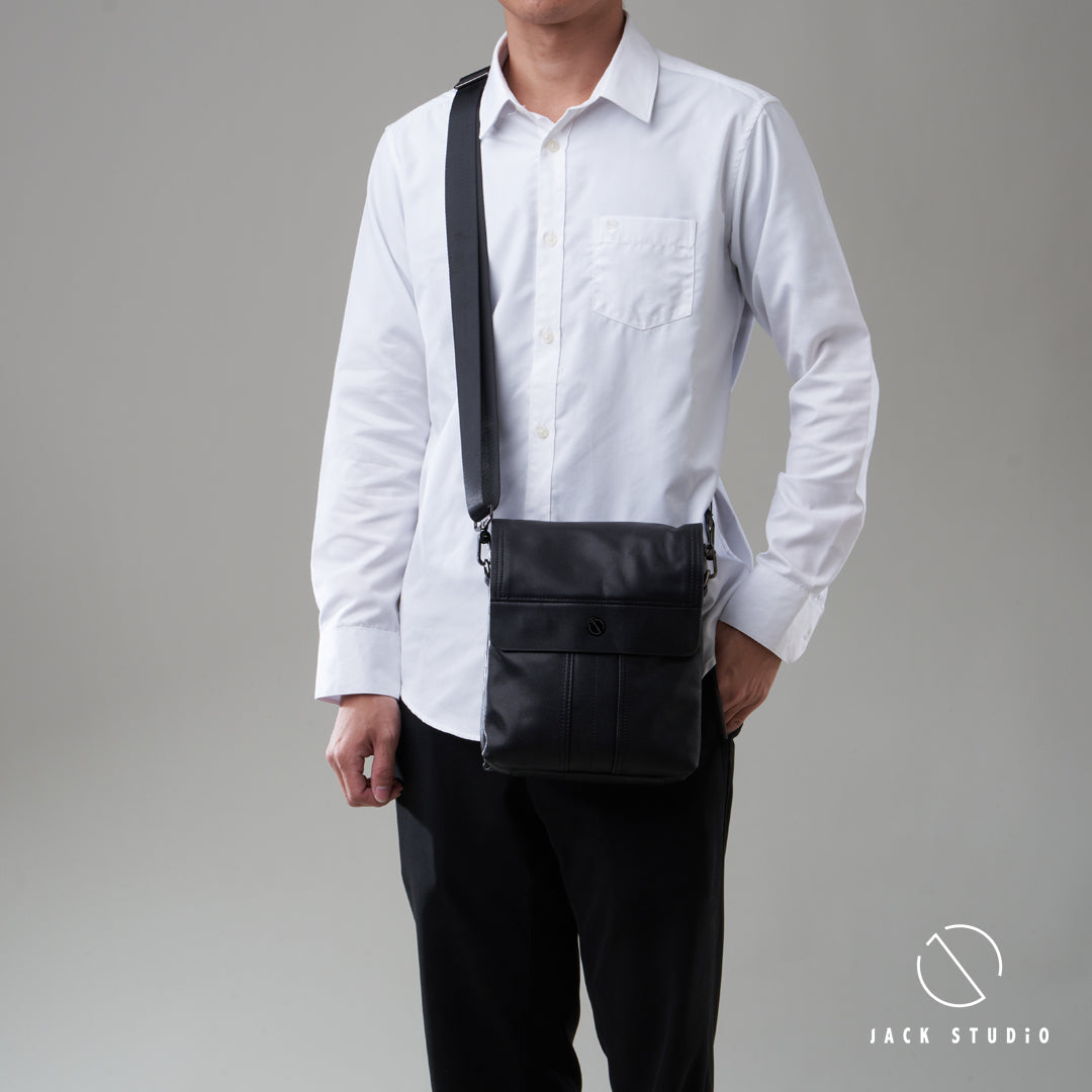 Jack Studio Full Grain Cow Leather Two Size Sling Crossbody Bag for Men - BAB 30813/30814 - Jack Studio Marketing Sdn Bhd