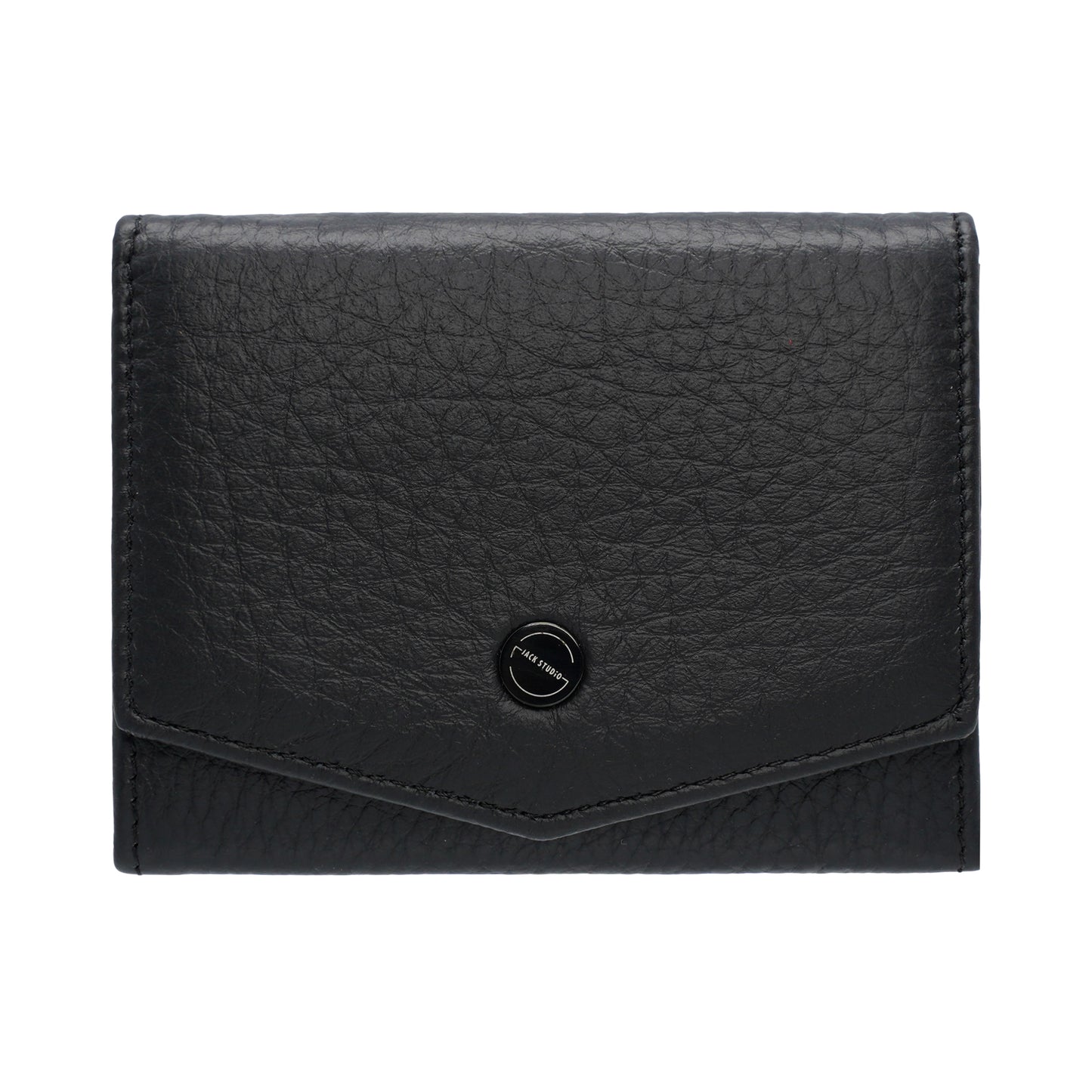 Jack Studio Full Grain Leather Snap Button Ladies Card Holder Mini Wallet Purse Woman - JWB 40555 C