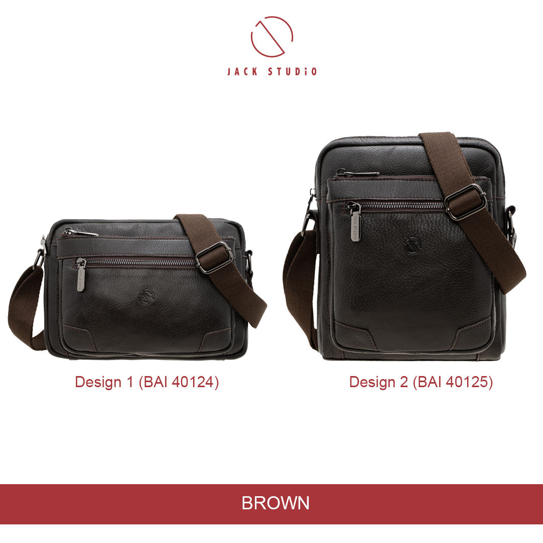 Jack Studio Genuine Cow Leather 2 Design Sling Crossbody Men’s Bag - BAI 40124/40125 - Jack Studio Marketing Sdn Bhd