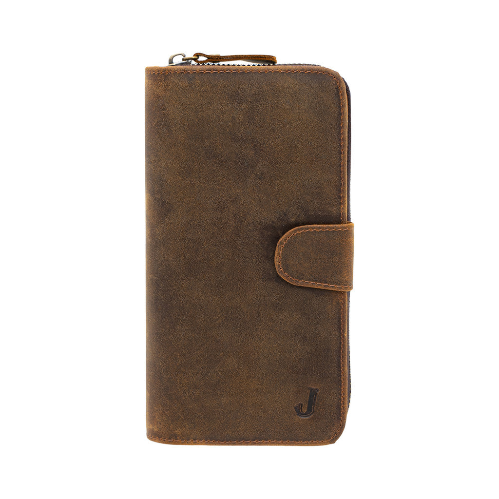 Jack Studio Top Grain Leather Snap Closure Zipper Long Wallet – JWC 20155