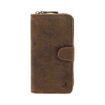 Jack Studio Top Grain Leather Snap Closure Zipper Long Wallet – JWC 20155