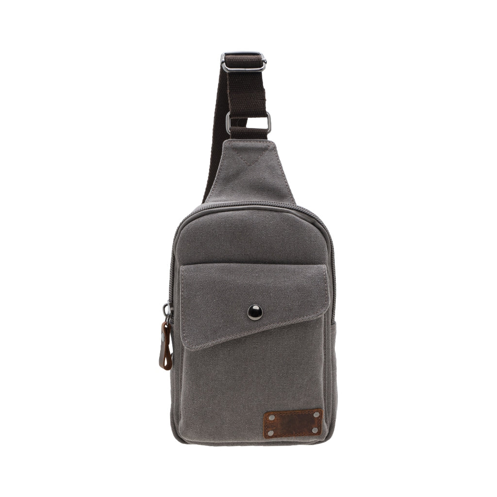 Jack Studio Simple Canvas Leather Crossbody Sling Chest Bag with Snap Pocket - BAD 40102 - Jack Studio Marketing Sdn Bhd