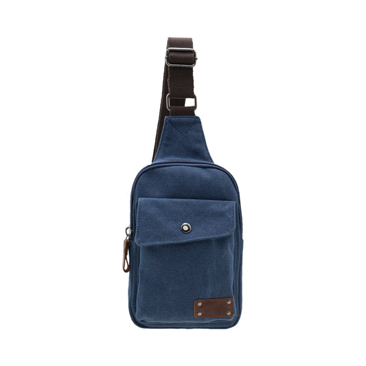 Jack Studio Simple Canvas Leather Crossbody Sling Chest Bag with Snap Pocket - BAD 40102 - Jack Studio Marketing Sdn Bhd