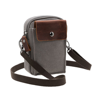 Jack Studio Unisex Mini Canvas Leather Sling Bag / Waist Belt Bag - BAD 40101 - Jack Studio Marketing Sdn Bhd