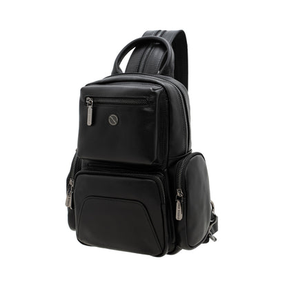 Jack Studio Full Grain Leather Black Small Backpack Crossbody Bag Bag Galas Kulit - BAB 40133 A - Jack Studio Marketing Sdn Bhd