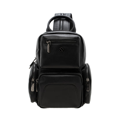 Jack Studio Full Grain Leather Black Small Backpack Crossbody Bag Bag Galas Kulit - BAB 40133 A - Jack Studio Marketing Sdn Bhd