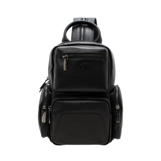 Jack Studio Full Grain Leather Black Small Backpack Crossbody Bag Bag Galas Kulit - BAB 40133 A - Jack Studio Marketing Sdn Bhd