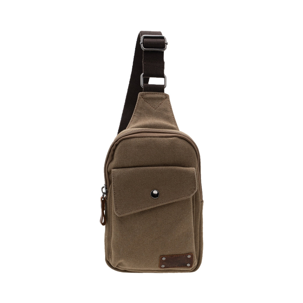 Jack Studio Simple Canvas Leather Crossbody Sling Chest Bag with Snap Pocket - BAD 40102 - Jack Studio Marketing Sdn Bhd