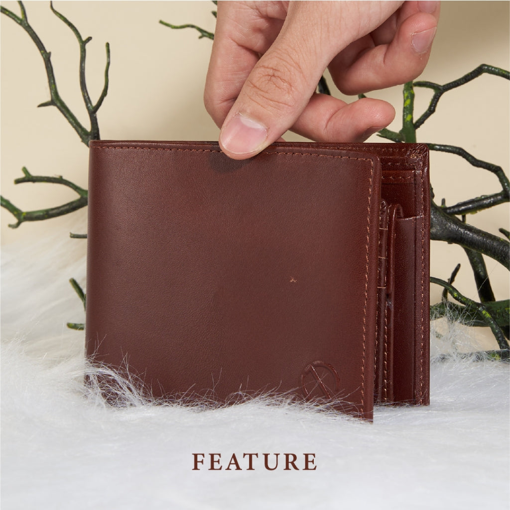 Jack Studio Vegetable Tanned Cow Leather Big Size Bifold Men’s Wallet with coin pocket - JWC 30862 - Jack Studio Marketing Sdn Bhd