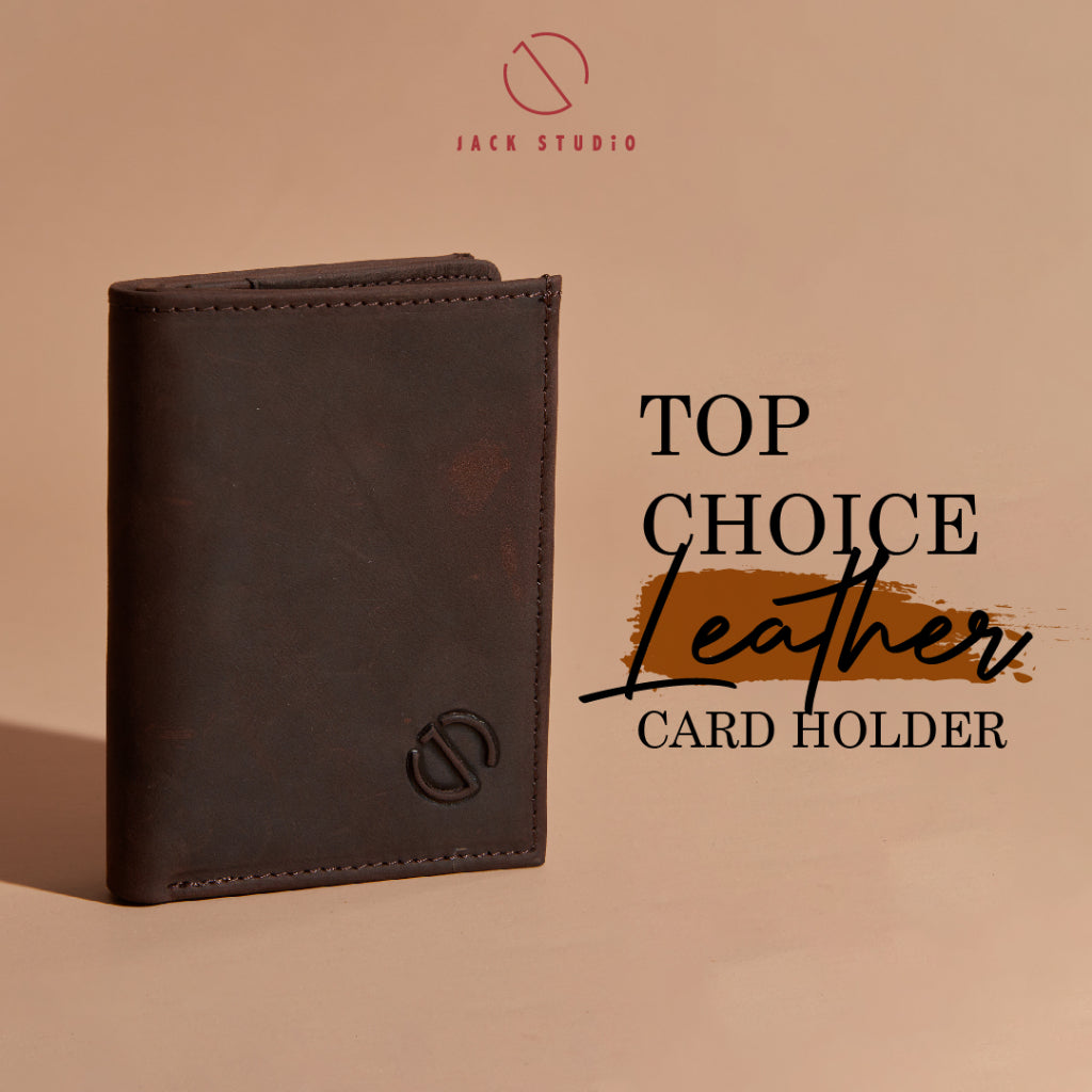 Jack Studio Crazy Horse Leather Vertical Wallet Card Holder