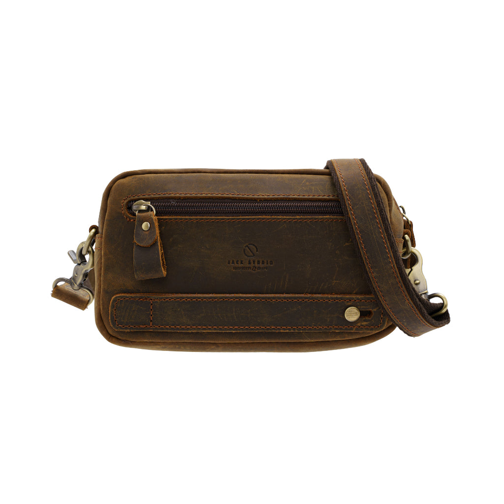 Jack Studio Full Grain Crazy Horse Leather Sling Crossbody Clutch Bag Man BAC 30833 Jack Studio Marketing Sdn Bhd