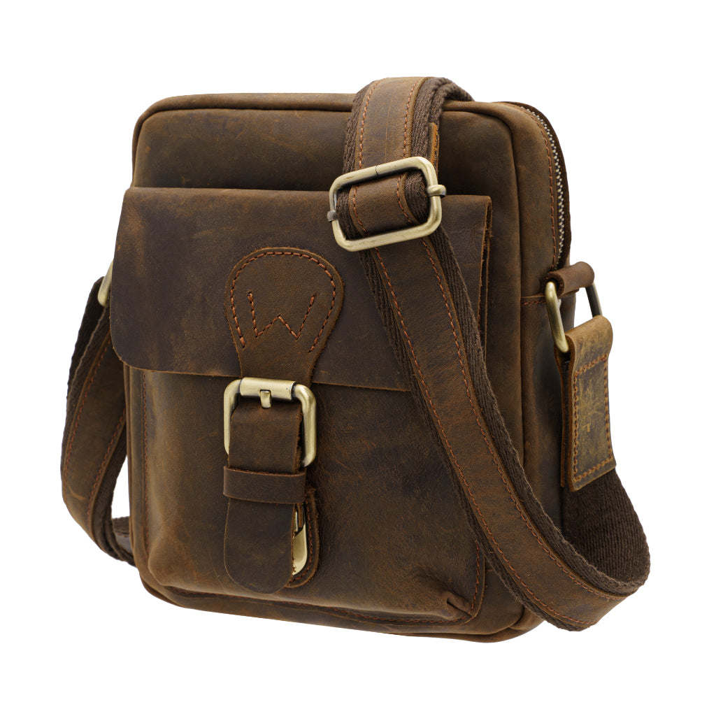 Jack Studio Full Grain Crazy Horse Leather Sling Bag Crossbody Bag Beg Lelaki - BAC 30835 - Jack Studio Marketing Sdn Bhd