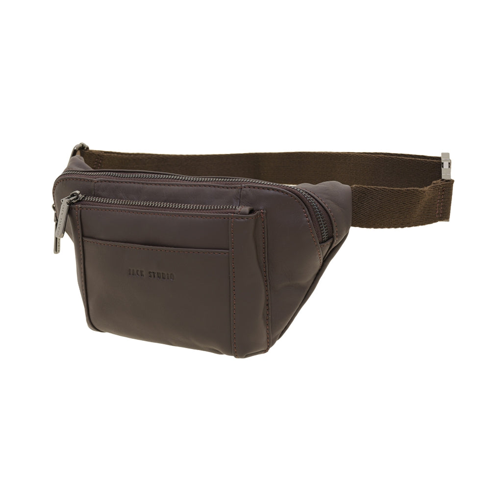 Jack Studio Top Grain Leather Medium Size Men's Waist Pouch Chest Bag - BAI 30827 - Jack Studio Marketing Sdn Bhd