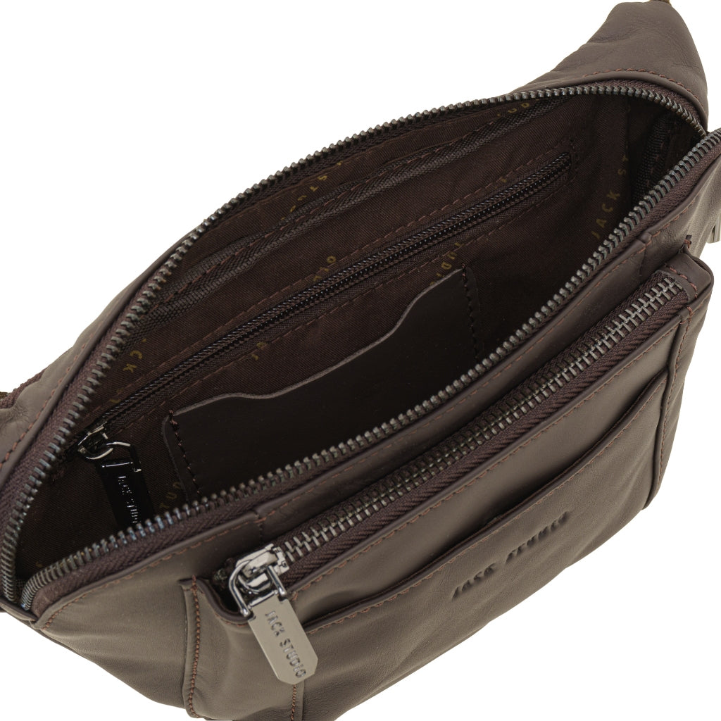 Jack Studio Top Grain Leather Medium Size Men's Waist Pouch Chest Bag - BAI 30827 - Jack Studio Marketing Sdn Bhd