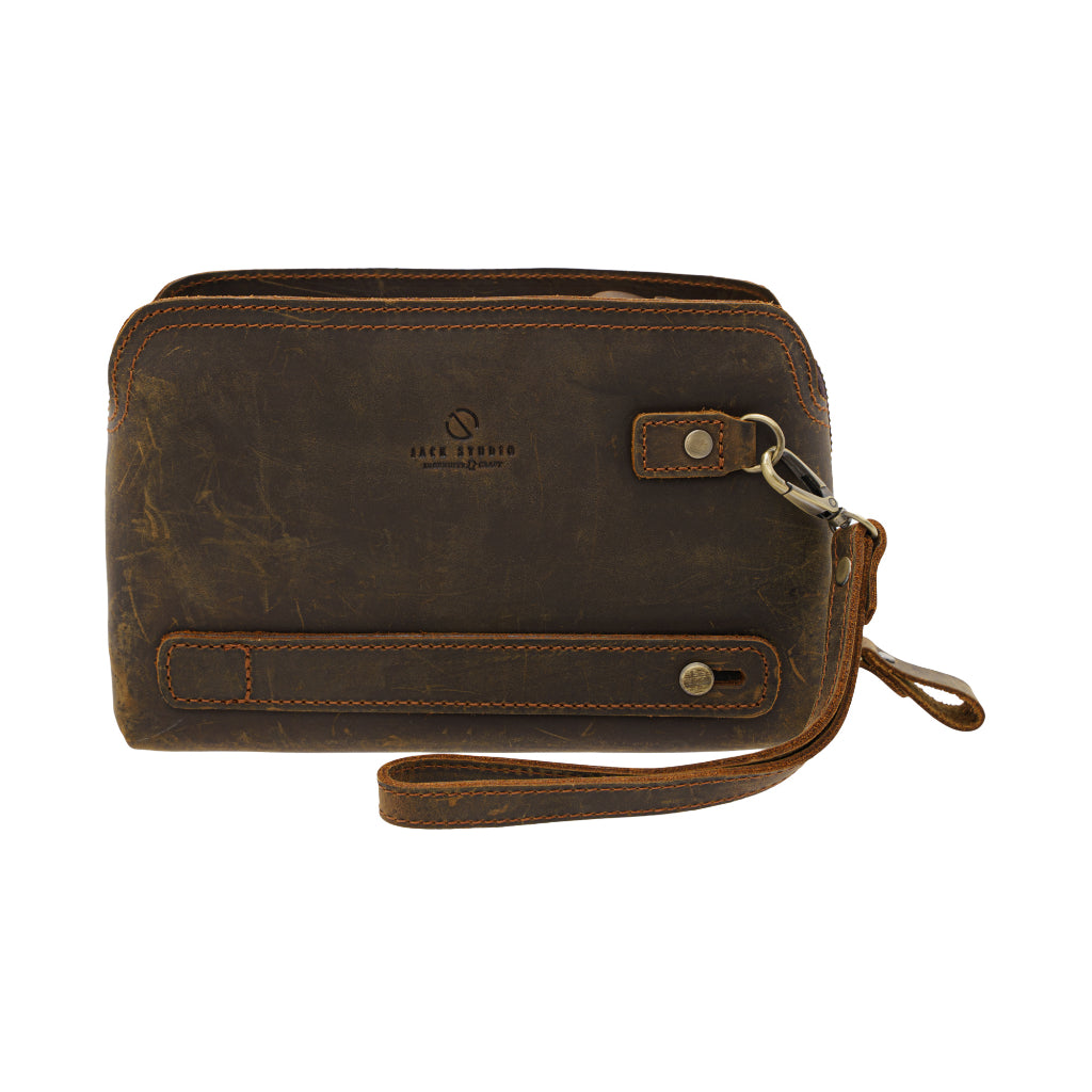 Jack Studio Full Grain Crazy Horse 2-Way Styling Clutch Bag For Men - BAC 30832 - Jack Studio Marketing Sdn Bhd