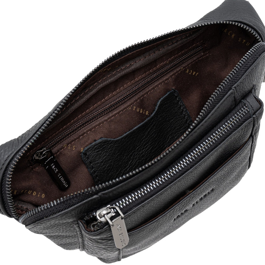 Jack Studio Top Grain Leather Medium Size Men's Waist Pouch Chest Bag - BAI 30827 - Jack Studio Marketing Sdn Bhd