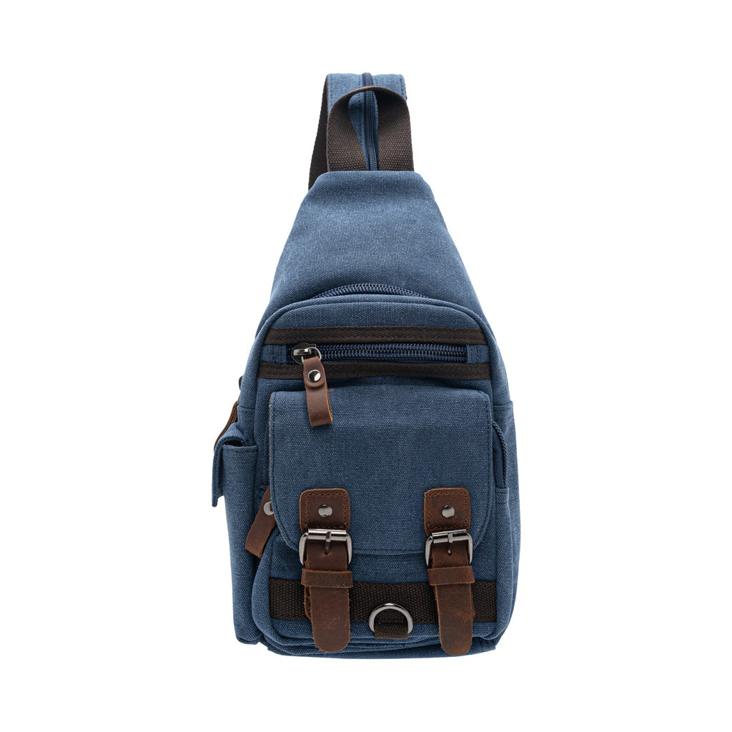 Jack Studio Canvas Leather Casual Backpack Crossbody Chest Bag